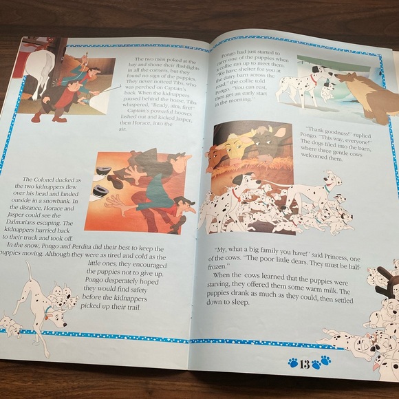 101 DALMATIANS Jumbo Book Illustrated Disney Vintage Classic Fairy Tale Story 🐶 - Picture 2 of 5